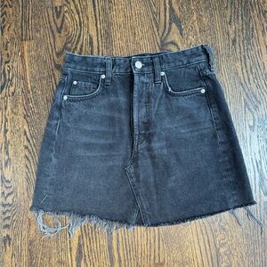 H&M Black Denim Mini Skirt